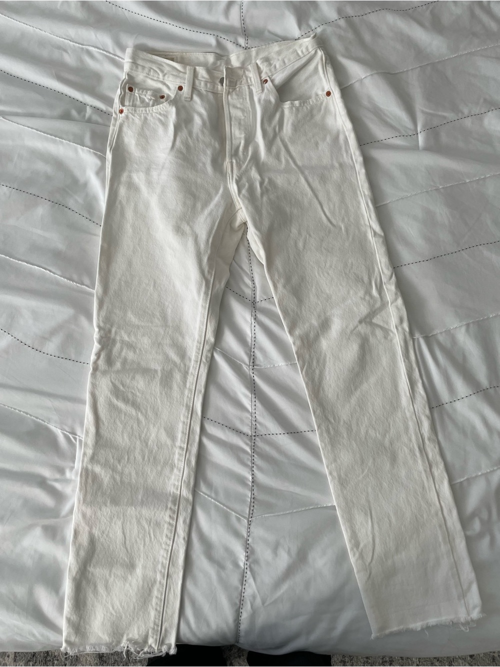 Levi’s 501 White Straight-Leg Jeans